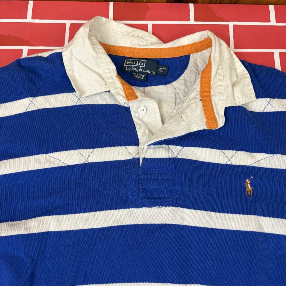 Polo Ralph Lauren Rugby Shirt Polo Mens 2XLT Big &Tall Striped Short Sleeve